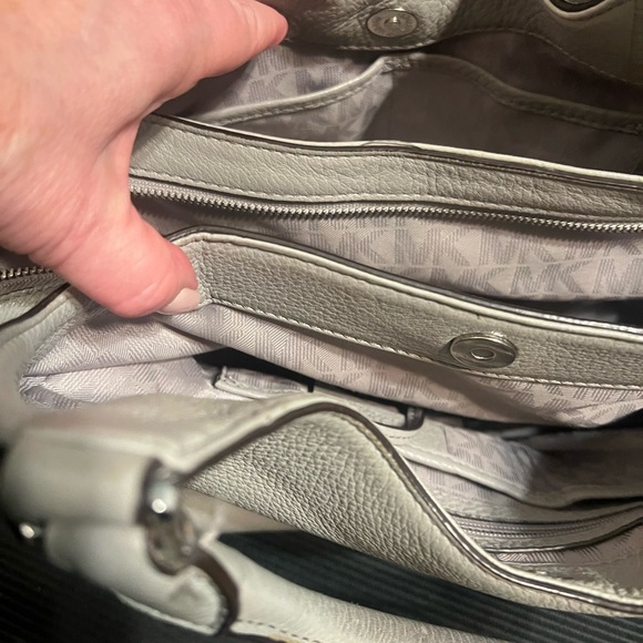 Michael Kors Gray Leather Satchel Bag - Picture 5 of 13